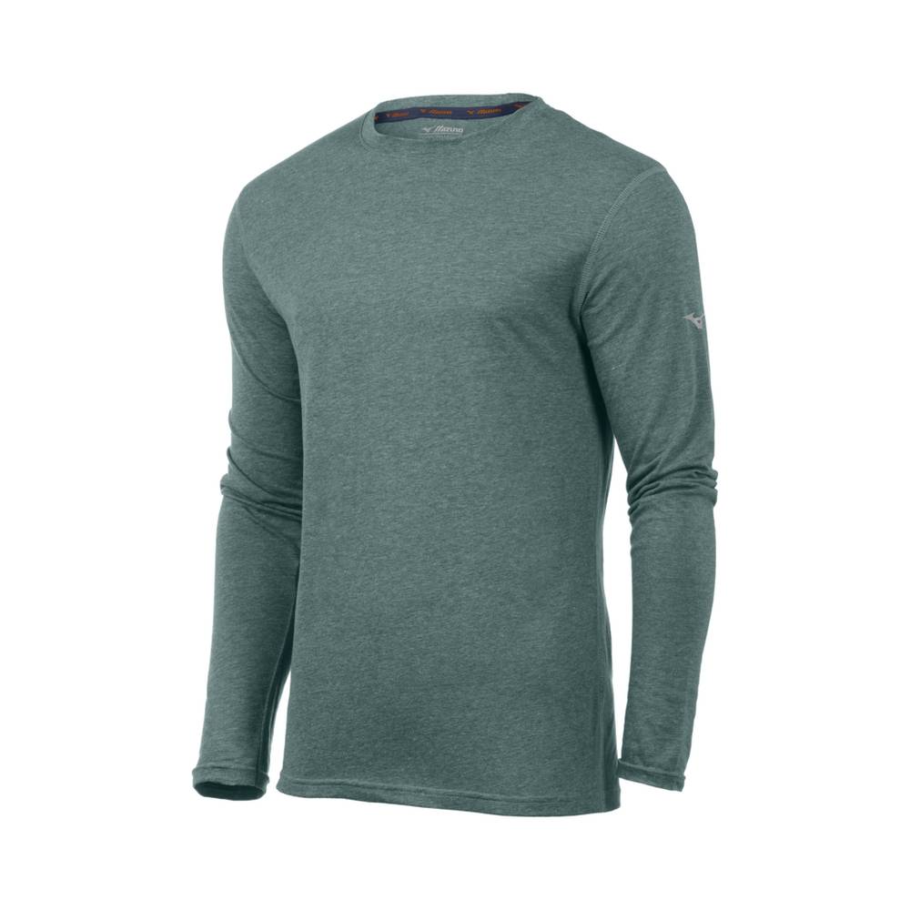 Mizuno Men's Inspire Long Sleeve Tops Green (421713-CJX)